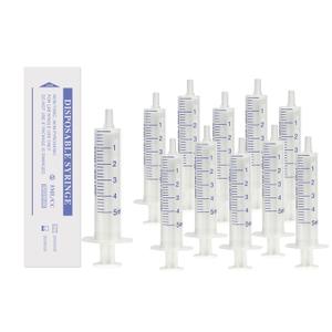 5 ml Sterile Syringe without Rubber Plunger, 50 PCS of Individually Sealed Liquid Measuring Syringe, 5 cc Luer Slip Syringe without Needle for Scientific Labs, Measuring,Home Use
