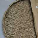 Extra Large Round Wicker Tray with Handles 26.77 Inches Round Rattan Tray Handwoven Seagrass Wicker Table Basket for Farmhouse Decorative Oversized Coffee Table Living Room Organizer