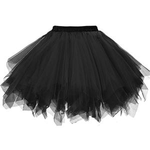 Girls Tutu Skirts Layered Tulle Princess Dresses Sparkle Tutu (Size: 5-8 Years, Black)