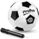 PlayBolt Soccer Ball Size 2/3/4 or 5 - Premium PVC Leather Cover - Youth Soccer Balls with Pump - Sports Training, Practice, Match & Game Ball for Kids, Toddlers, Teens & Adults (Pack of 1)
