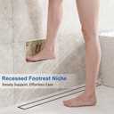 Shower Footrest, Recessed In-Wall XPS Tile-Ready Shower Niche for Shaving Legs, Waterproof Built-In Foot Rest (5.5" x 6.5")