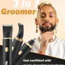 Manscape Body Hair Trimmer for Men-3 in 1 Electric Razor Groin Groomer,IPX7 Waterproof,Versatile Hair Trimmer for Ball/Pubic/Chest/Beard/Nose,USB-C Rechargeable,Gifts for Him Dad