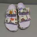 VICT POPU Womens Sandals Adjustable Double Buckle Strap Waterproof EVA Flat Slides (8, Dragonfly Beige)
