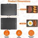 Half Size Griddle Insert Replacement Parts for Bull Grill 4 Burner Angus 47628 41628 41629 Grills Parts, Cast Iron Griddle Plate for Bull Premium 18249 18248, for Outlaw 30" 26038 26039 Gas Grill