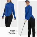 TBMPOY Women's Sun Shirt 1/4 Zipper Long Sleeve UPF 50+ Sun Protection Clothing UV SPF Hiking Outdoor (Blue, L)