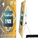 TECKED X Banner Stand Adjustable Fit Banner 24 x 63 to 32 x 72 Inch, Portable Travel Bag, Bigger, More Adaptable Advertising, Stores, Tradeshow, Restaurant, Event, Birthday & Party (2 PACK)