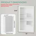 Stainless Steel Recessed Medicine Cabinet 14 * 24, Rust-proof Metal Wall Niche, In Wall Shower Niche Shelf Insert Replacement, Recessed Medicine Cabinets for Drywall, with 5 Compartments, White