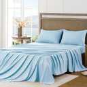 FreshCulture Twin XL Sheets - Ultra Soft Twin Extra Long Sheets - Brushed Microfiber - Deep Pockets - Easy Care - Cooling & Breathable Sheets - College Dorm Size - 3 Piece Set (Light Blue)