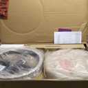 Hillsdale Krauss Backless Swivel Counter Stool, Charcoal Gray Finish with Linen Stone Fabric. 1 pack