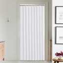 NICETOWN Pure White Blackout Curtains for Bathroom Privacy, Accordion Window Treatment for Bedroom Closet Thermal Insulated Door Curtains for Doorway Living Room Divider, 50" W x 80" L, 1 Panel