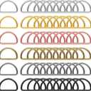 60 Pieces Metal D Rings D-Shape Buckle Clips Multi-Purpose Mixed Color D-Rings for DIY Accessories (1 Inch, Assorted Color)