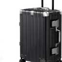 Krute Carry On Luggage 20 inch Aluminum Frame Luggage with Spinner Wheels Hardshell No Zipper PC+ABS TSA Lock Zipperless Suitcases (Black)
