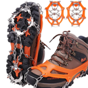 WIN.MAX Crampons for Shoes, Traction Cleats Ice Snow Grips with 19 Stainless Steel Spikes, Shoe Talons Anti - Slip Boots Spikes for Walking, Jogging, Climbing and Hiking (2 packs), L