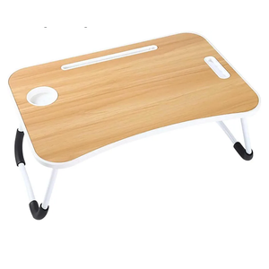 Laptop Bed Table with Sturdy Cup Holder. Portable Lap Desk for Bed and Sofa. Foldable Legs. Reading/Writing Stand