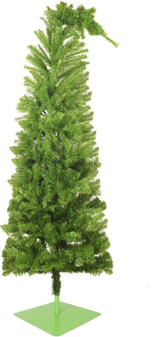 BLACICO Green Santa's Hat Christmas Tree, Easy Assembly with Metal Stand and Hinged Branches for Home Party Decoration, 5ft Whimsical Christmas Tree - Christmas Decorations