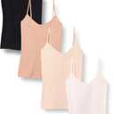 Amazon Essentials Women's Slim-Fit V-Neck Cami, Pack of 4, Size Small