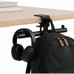 Heavy-Duty Backpack Hanger for Desk & Table, Adjustable Desk Hook for Bag with 80lb Capacity, T-Shape Backpack Holder & Purse Hook for Table, Clip-On Desk Bag Hook for Office Classroom Home