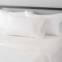 Amazon Basics Lightweight Breathable Wrinkle-Free Brushed Microfiber 3 Piece Bed Sheet Set with 14-Inch Deep Pockets, Twin, Cream, Solid