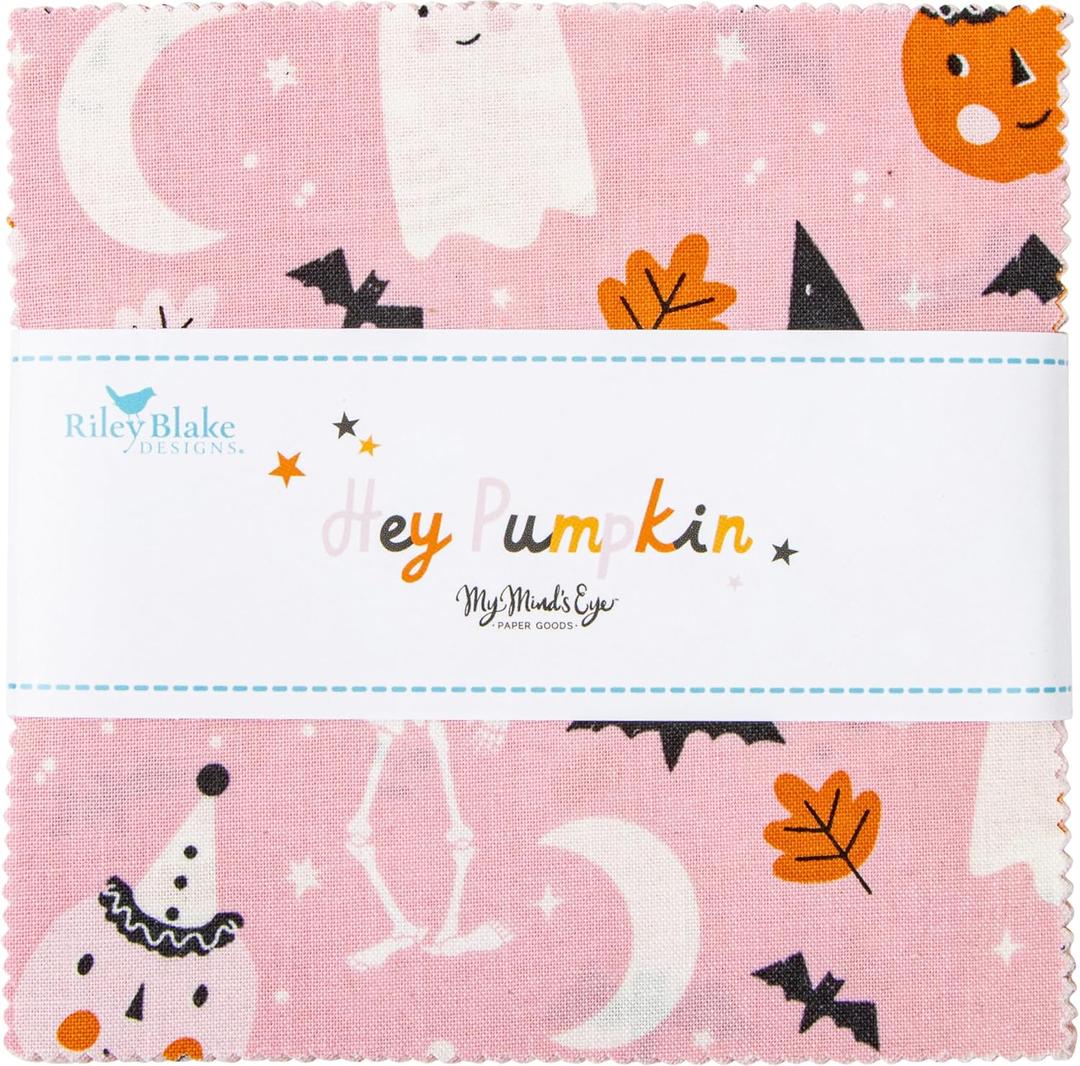 My Mind's Eye Hey Pumpkin 5" Stacker 42 5-inch Squares Charm Pack Riley Blake Designs 5-16030-42
