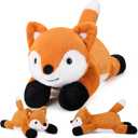 gnomantic Fox Weighted Stuffed Animals - 22 Inch 4.5 Pounds Weighted Plushies Fox - Big Plush Stuffed Animals Pillow - Cute Plush Toys Gifts for Kids & Adults