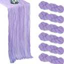 6 Pack Lavender Purple Cheesecloth Table Runner 10FT Boho Cheese Cloths Fabric Table Runners 120 Inch Rustic Sheer for Spring Wedding Birthday Party Baby Shower Home Decorations