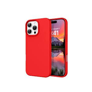 DOMAVER Case for iPhone 16 Pro Max 6.9'' Smooth Liquid Silicone Soft Gel Rubber Microfiber Lining Cushion Cover Shockproof Protective Phone Cases Compatible with iPhone 16 Pro Max  Red