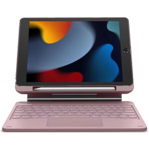 Dexnor for iPad 9th Generation Case with Keyboard Floating Cantilever Magnetic Stand Multi-Touch Trackpad Backlit Pencil Holder Magic Style Keyboard for iPad 9th/8th/7th Generation 10.2", Peony Pink