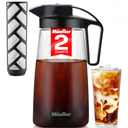 Mueller Cold Brew Coffee Maker, 2-Quart Heavy-Duty Tritan Pitcher, Iced Coffee Maker and Tea Brewer