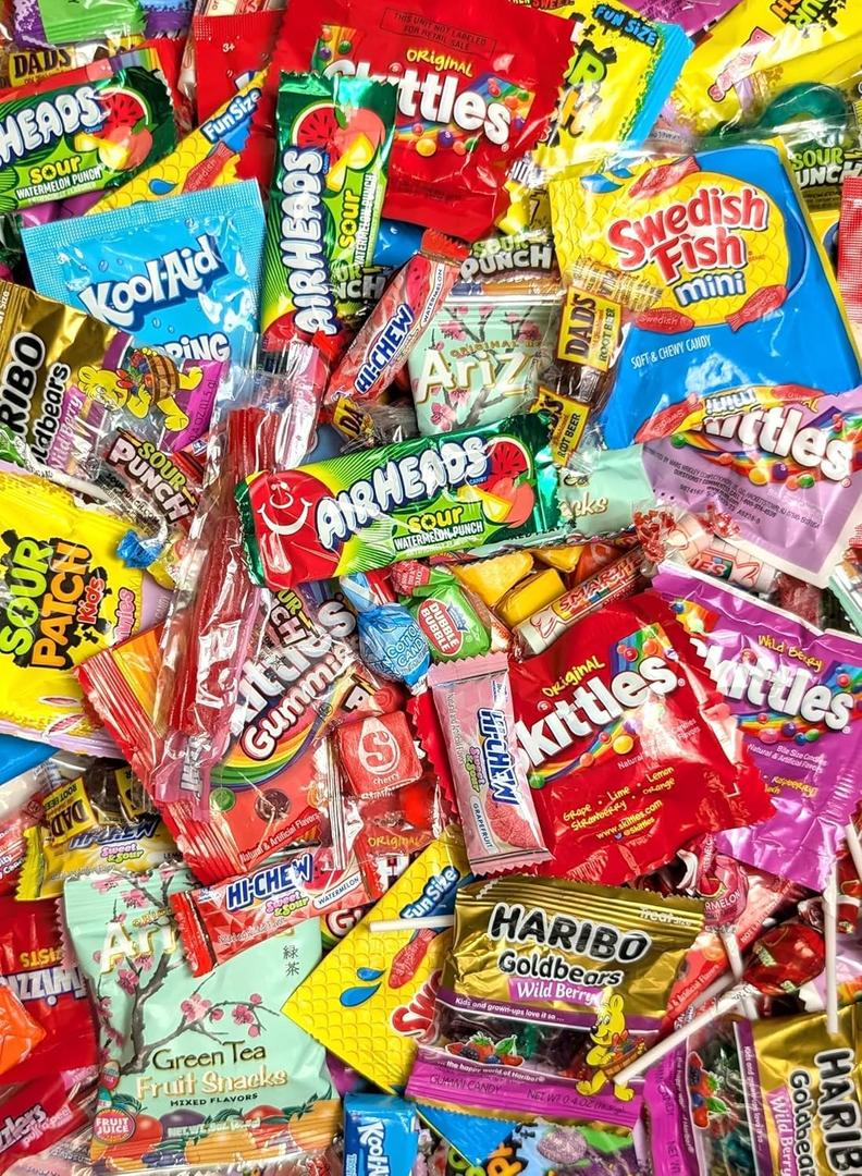 Candy Variety Pack - Assorted Candy Party Mix - 4 LB Bag - Sweets Assortment - Bulk Individually Wrapped - Pinata Candies - Mixed Candies - Queen Jax - Deluxe Mix (EXP 05/30/27)