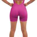SUUKSESS Women Strappy Romper Seamless Jumpsuit Tummy Control Padded Sports Bra (Pink, M)