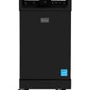BLACK+DECKER 18-Inch Portable Dishwasher, 8-Place Setting Capacity, Mobile Dish Washer with 6 Wash Programs, LED Display, Stainless Steel Tub, ENERGY STAR Certified, BPD8B, Black 