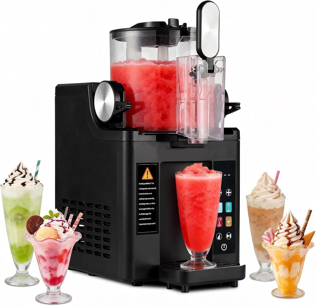 Slushie Machine& Soft Serve Ice Cream Maker, Slushie Machine for Home,Frozen Drink Machine, No Ice Needed, Self Cleaning Slushy Machine, Perfect for Milkshake, Frozen Margaritas, Cocktail and More