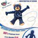 Ragged Bear Dog Toys for Aggressive Chewers, Indestructible Dog Toys with Tough Rope Core, Resistant Squeak Pet Toy for Boredom and Teething, Suitable for All Breed