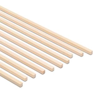DIY Wooden Square Dowel Rod 1/4-inch x 48 Pack of 25 Hobby Wood Sticks for Crafts, Wood Trim & Architecture Model Making, by Woodpeckers