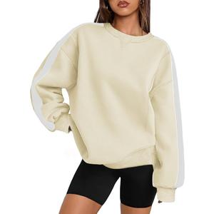 Zeagoo Womens Sweatshirt Long Sleeve Color Block Fleece Hoodies Fall Casual Crewneck Pullover Tunic Tops 2024 (XL)