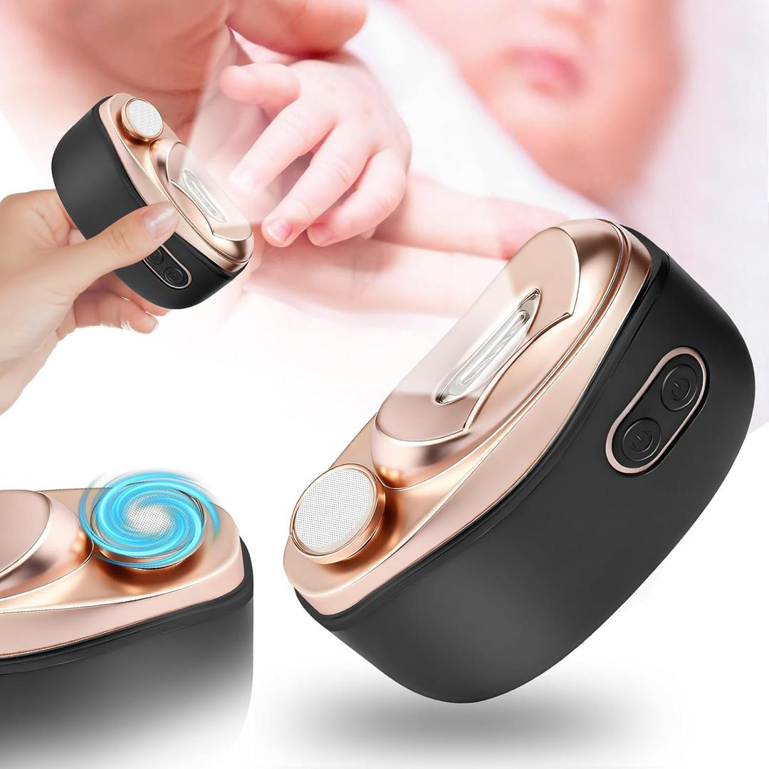 Electric Nail Clipper, 3 in1 Baby Nail Trimmer Electric, Smart Easy Nail Clipper with LED Light & Nail Clip for People Adults, Seniors, Women, Men and Kids (Black)