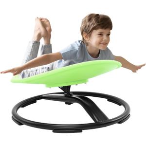 Zhenx Spinning Chair for Autistic Kids, Kids Sensory Swivel Chair, Sensory Spinner Seat for Toddlers with Autism & ADHD Children, Sit and Spin Training Body Coordination (Green)
