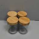 NETANY 4-pack 16oz Glass jars with Airtight Lids, Overnight Oats Containers with Bamboo Lids, Wide mouth Mason Salad jars, Glass Food Storage Containers for Snacks Yogurt Spice Sugar