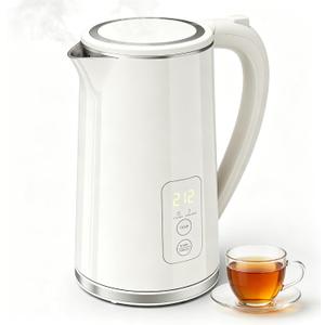 Electric Kettle Temperature Control, 1.7L Large Electric Tea Kettle, 4H Keep Warm Hot Water Boiler with 6 Presets, LED Screen Electric Kettles for Boiling Water, Boil-Dry Protection, BPA Free