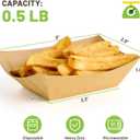 ZORRITA 1/2 Lb Small Paper Food Trays, 120 Pack Disposable Food Boats Mini Brown Paper Serving Baskets for Party Nachos Fries Tacos Snacks Treats