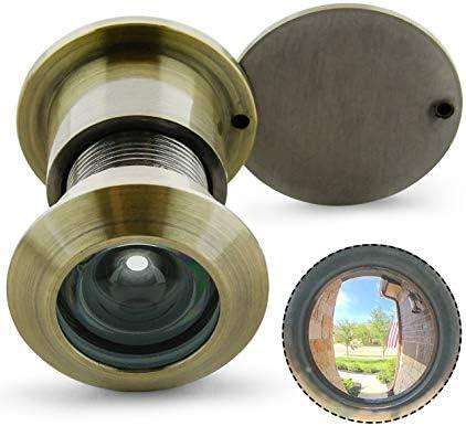 Earl Diamond - Solid Brass Door Viewer Peephole, 220-Degree Security Peephole with Heavy Duty Rotating Privacy Cover for 1-21/32" to 2-1/8" Doors for Home Office Hotel - Antique Bronze Finish