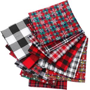 Tatuo 12 Pieces Christmas Fat Fabric Bundles Buffalo Plaid Fat Quarters Cotton Fabric Square Bundles 19.5 x 15.7 Inch Charm Yarn-Dyed Checked Quilting for DIY Crafting Sewing(Sweet Style)