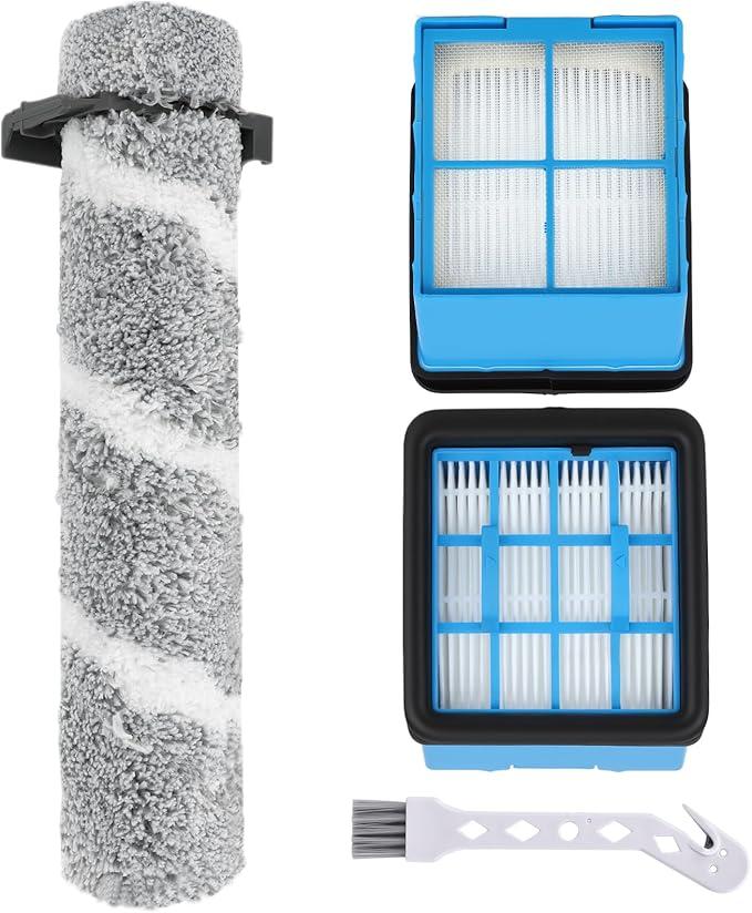 Rebirthcare 3930F Replacement Brush Rolls Filter for Bissell CrossWave OmniForce Edge 3930F/3933/v2/3999z Wet & Dry Vacuum Cleaner,1 Rolls 2 Filters 1 Cleaning Brush