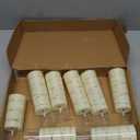 Raycare Flameless Candle  8 Flickering Acrylic Battery Operated LED Pillar Candles with Embedded Star String for Christmas, Home Decor, and as a Gift (Ivory)