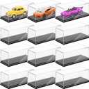 12 PCS Clear Model Cars Display Case,Toy Car Display Organizer Storage Case Fit for 1/64 Car Model,Clear Acrylic Display Box with Black Base for Hot Wheels Car(4.17 x 1.81 x 1.81 in)