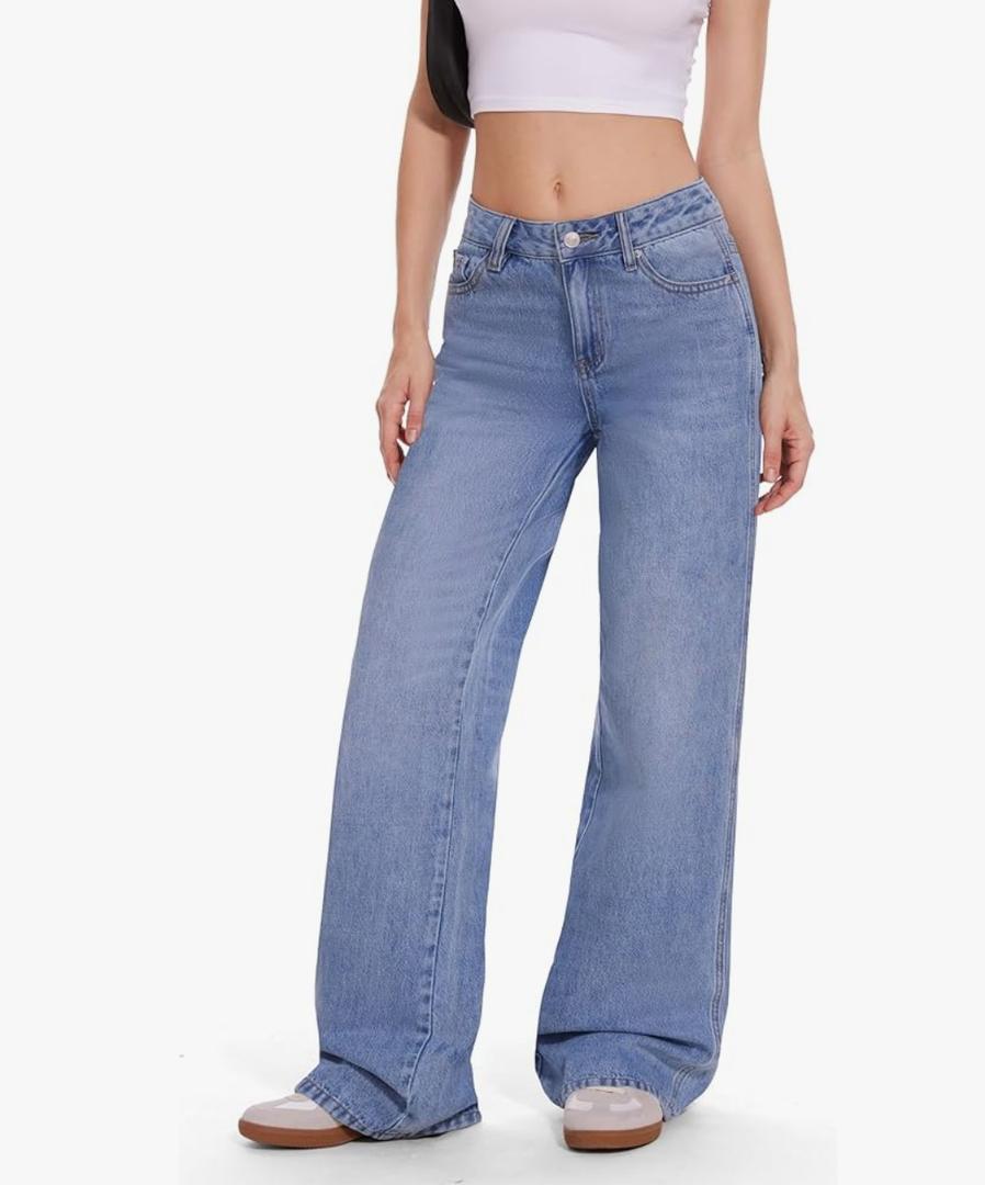 Women's Low Rise Wide Leg Denim with No Stretch Junior Jeans.31