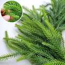 2 Pcs Real Touch Norfolk Pine Garland 6FT Artificial Pine Greenery Garlands Faux Christmas Garland for Holiday Seasonal Indoor Home Decoration Mantle