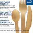 Disposable Wooden Cutlery Set - 100% Home Compostable - 300 Mix (120 Forks, 120 Spoons and 80 Knives) 6.5", Bamboo Utensils Alternative, Eco-Friendly, Organic, Sustainable and Carbon Neutral Certified