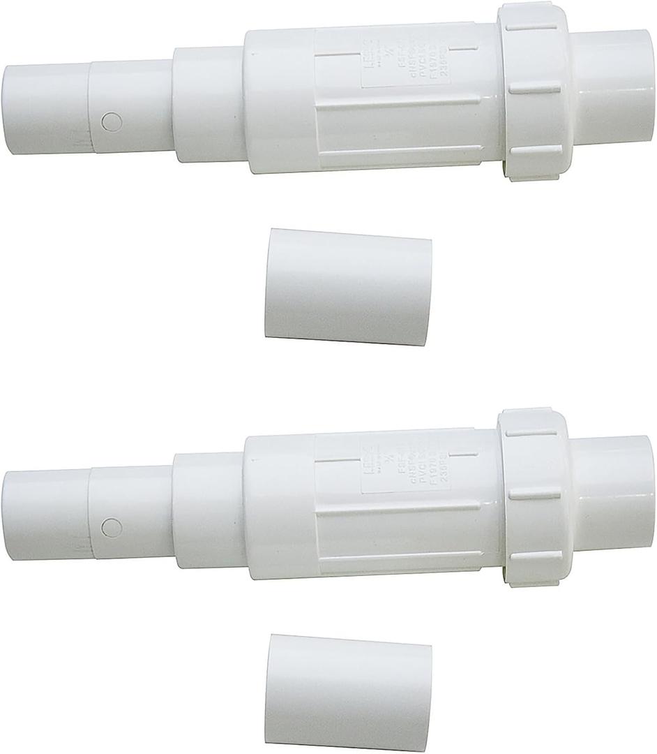 LESSO 3/4 Inch PVC Pipe Repair Kit, 3/4" PVC Repair Coupling for Broken or Cracked In-Ground Pipes Waterproof Durable, SCH40 White (2 Sets)