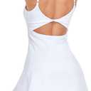 Womens Tennis Dress, with Adjustable Straps & Built-in Bra Athletic Golf Dresses for Women Workout Exercise (L, White)
